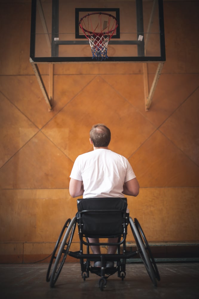 Rear,View,Of,A,Basketball,Player,In,Free,Throw,Pose