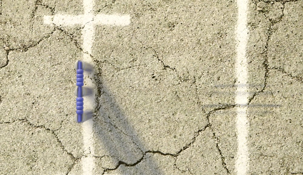 A,Set,Of,Blue,Cricket,Wickets,On,A,Cracked,Grass