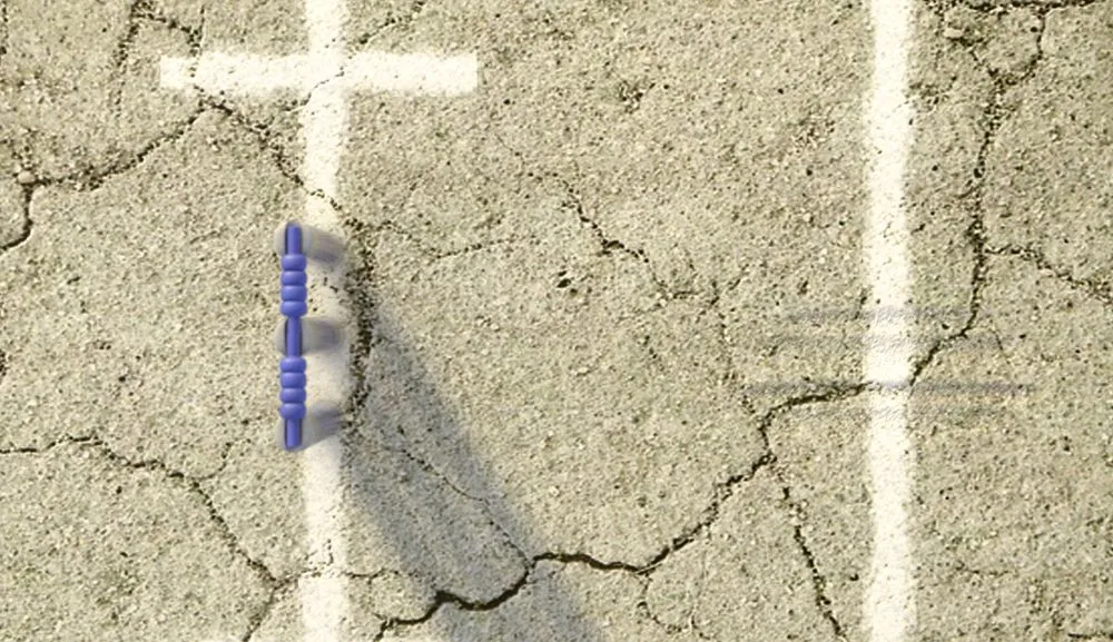 A,Set,Of,Blue,Cricket,Wickets,On,A,Cracked,Grass