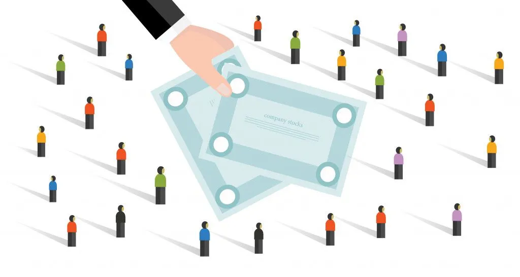 IPO initial public offering selling company stocks to market crowd