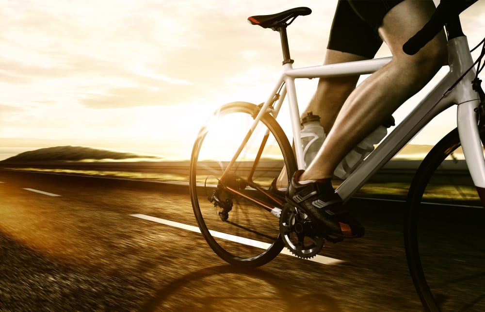 Racing,Bike,On,Country,Road