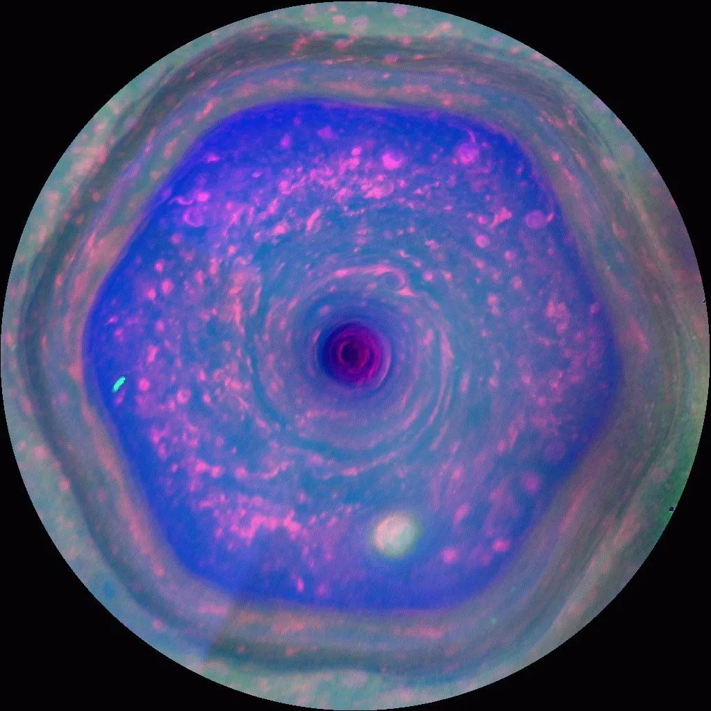 What Is The Hexagon On Top Of Saturn?