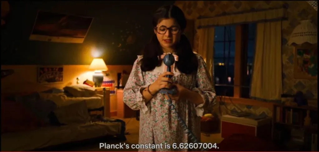 This value of Planck’s Constant seems inappropriate for the timeline in which this scene is set. Was is it an unintentional error or is there more to it? (Credit: Screenshot/Netflix)
