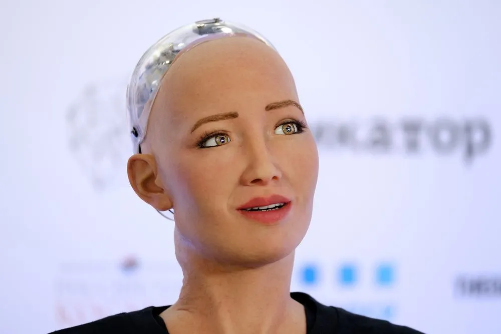 Moscow,,Russia,-,October,1,,2017:,Sophia,Humanoid,Robot,At