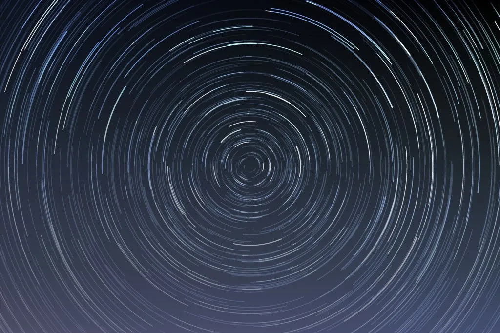 Star trails in a night sky