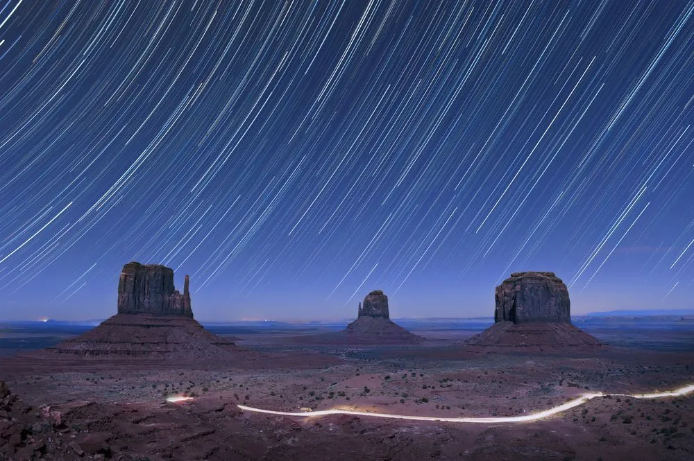 Star,Trails,In,The,Night,Over,The,Mitten,Rock,Formations