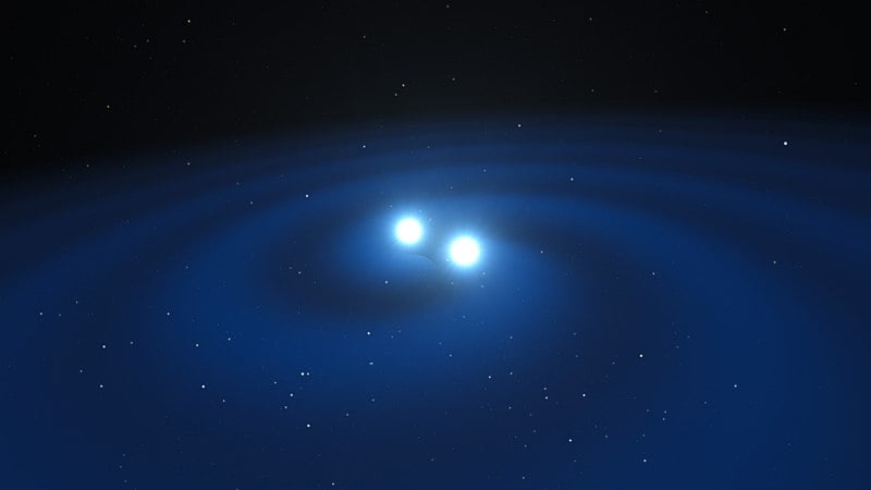 Artist’s impression of merging neutron stars