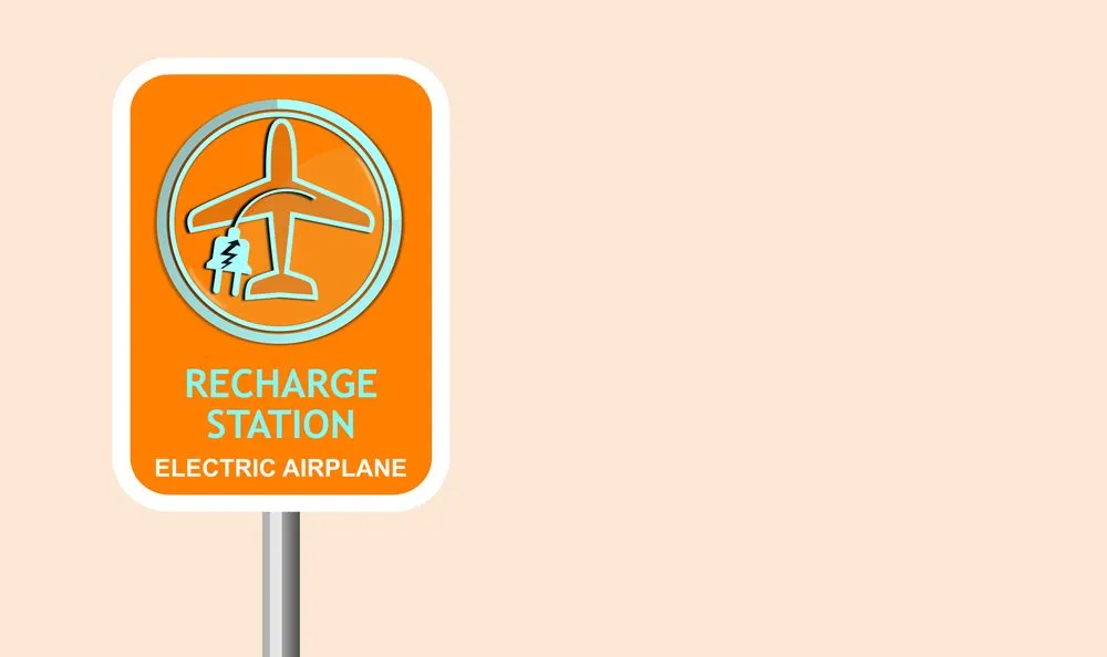 Illustration,Of,Electric,Plane.,Airplane,Powered,By,Electrical,Motors.,Electricity,