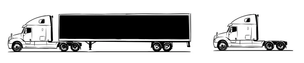 Cargo Trucks side view Isolated on White