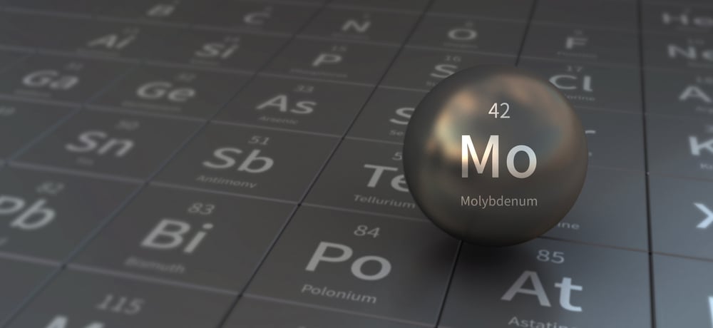 Molybdenum,Element,In,Spherical,Form.,3d,Illustration,On,The,Periodic