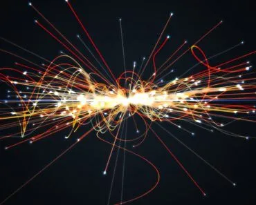 Particles,Collision,In,Hadron,Collider.,Astrophysics,Concept.,3d,Rendered,Illustration.