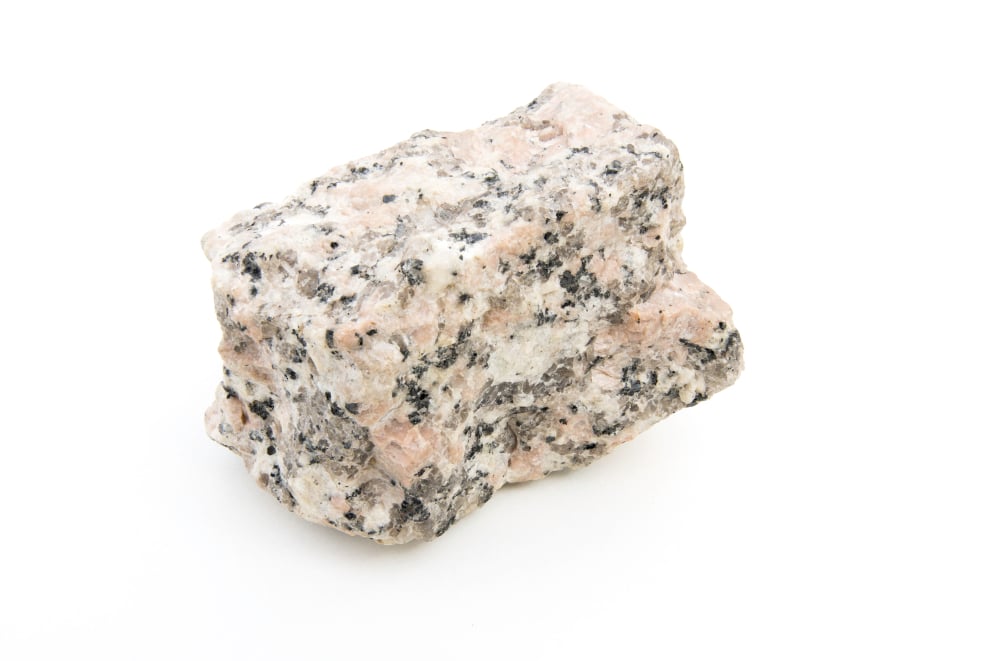 Close,Up,Of,Granite,Rock,Isolated,Over,White,Background