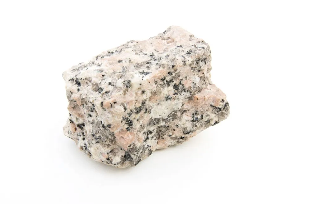Close,Up,Of,Granite,Rock,Isolated,Over,White,Background