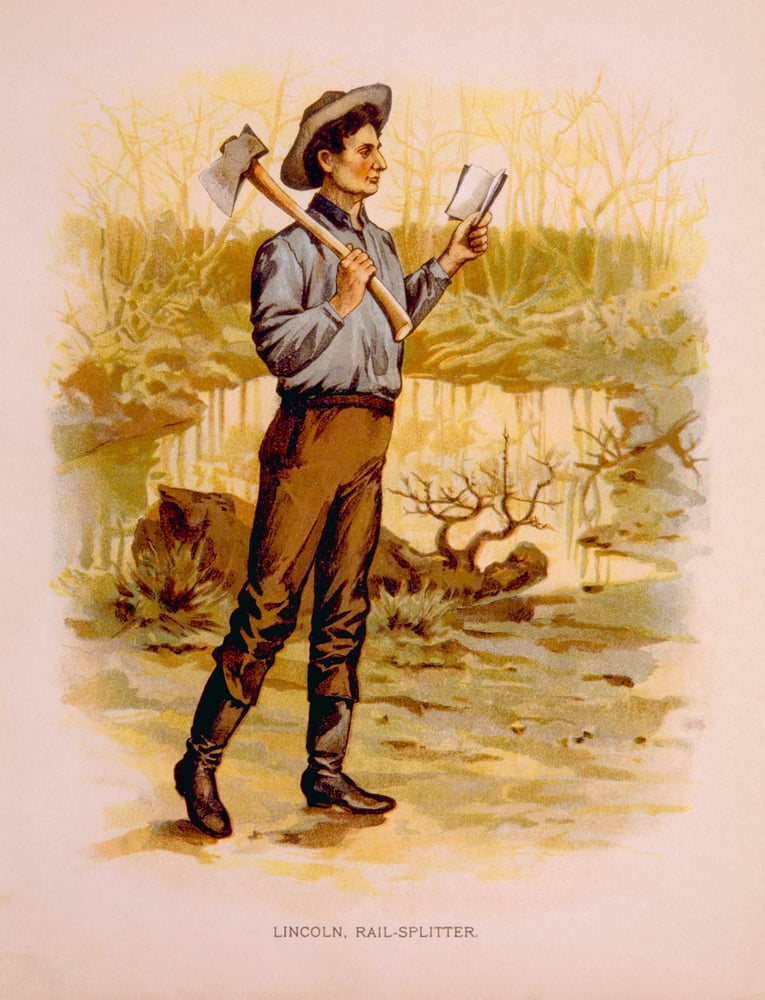Abraham,Lincoln,,'rail-splitter,',Chromolithograph,1897