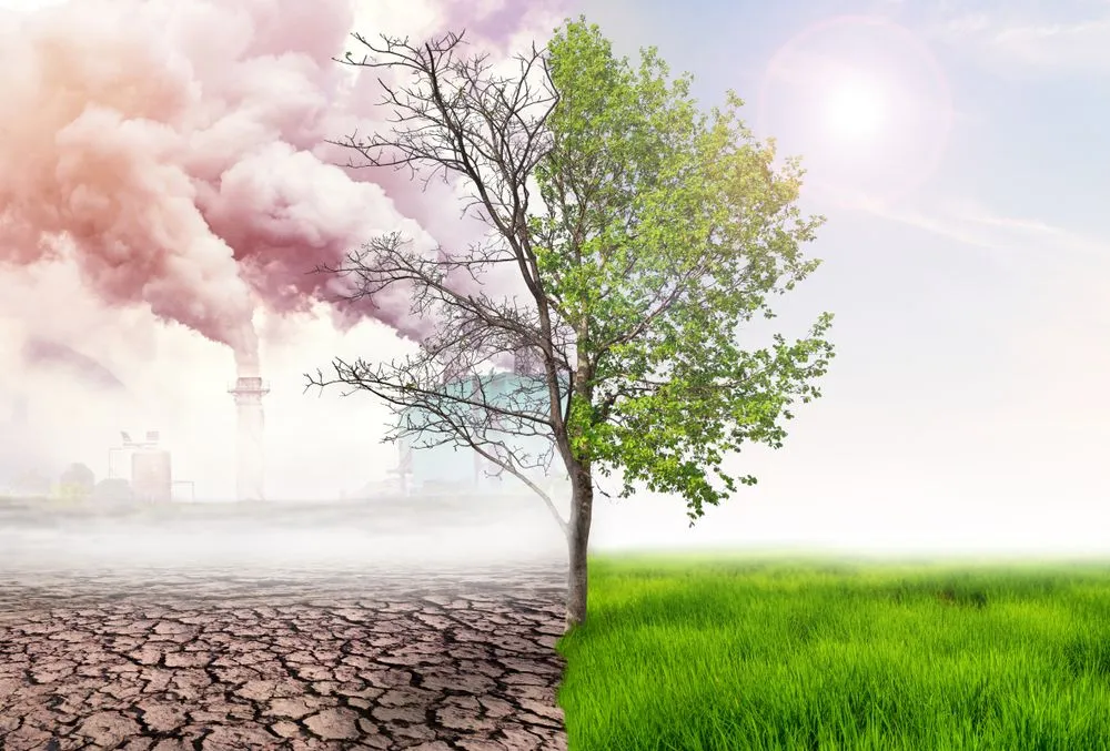 Comparing,Green,Earth,And,Effect,Of,Air,Pollution,From,Human
