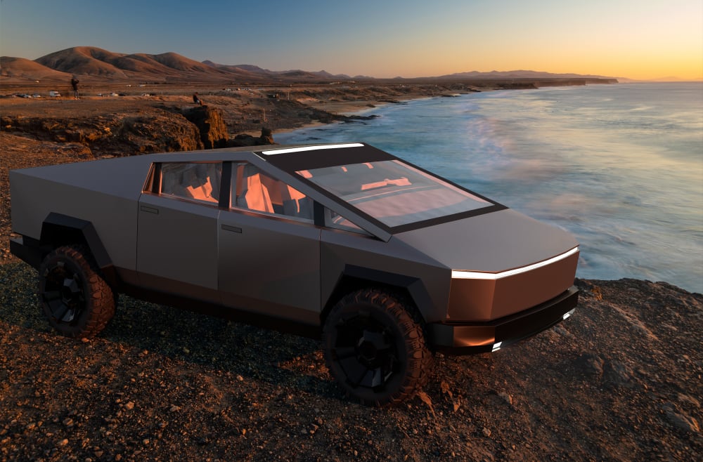 Szczecin,poland-december,2019:tesla,Cybertruck,Electric,Pick-up