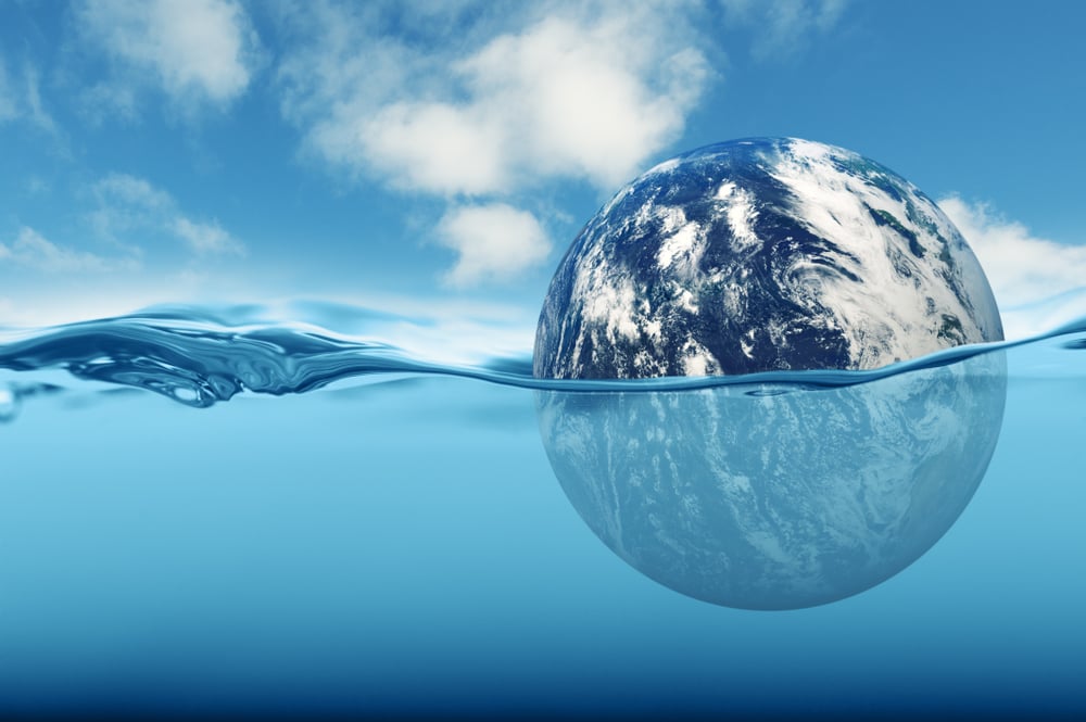 Earth,Rising,Sea,Level,Concept