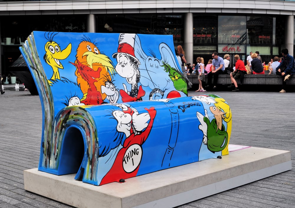 London,-,July,5.,The,Dr,Seuss,Bookbench,Sculpture;,One
