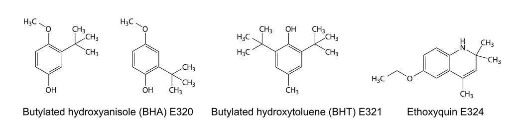 Chemical structures of main food antioxidants
