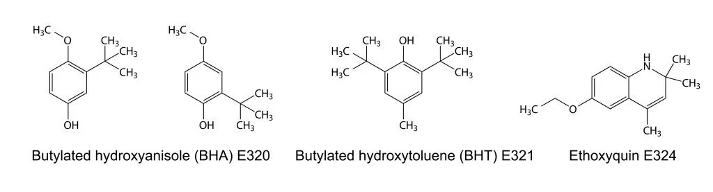 Chemical structures of main food antioxidants