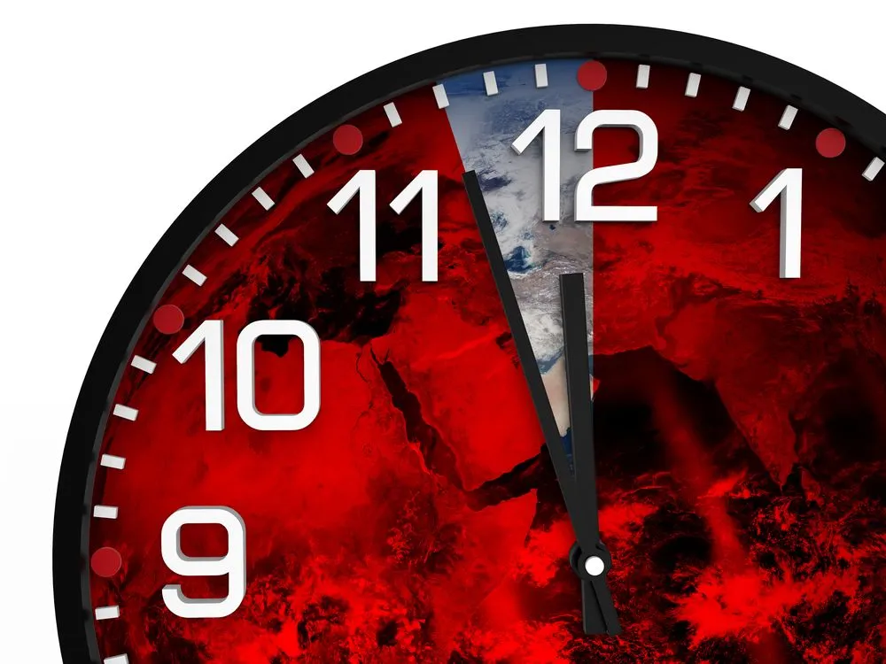 World,Time,Doomsday,23.57,Hrs.,,Just,Three,Minutes,End,Of