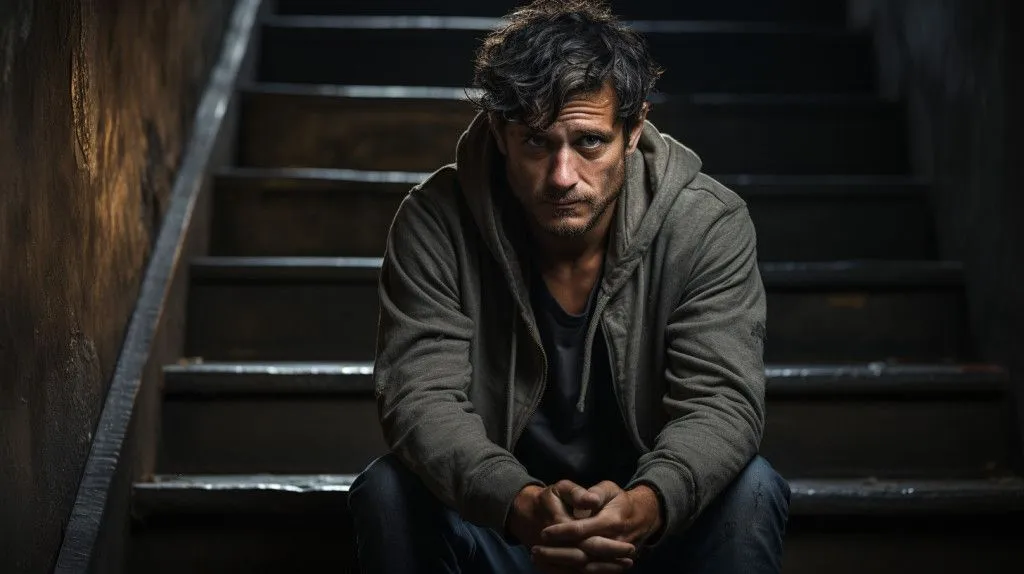 Middle-aged man appearing irritable (Credits: Midjourney)