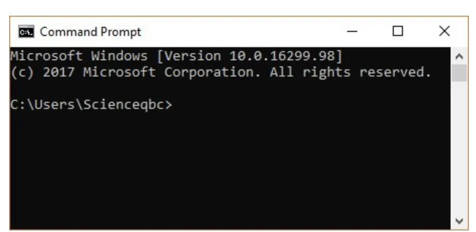 Command Prompt of Windows 10