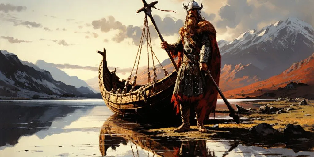 A stereotypical Viking, named Erik, stereotypically… (Credits: Midjourney)