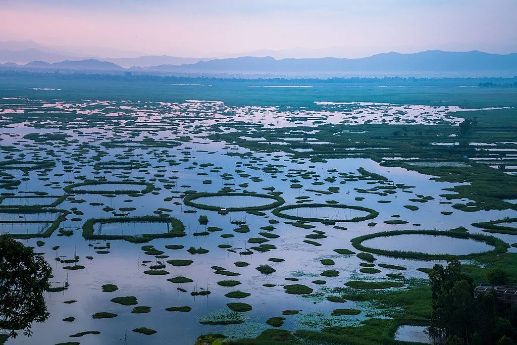 Loktak is considered to be the only floating lake on the planet (Credits: grandnix/Wikimedia Commons)