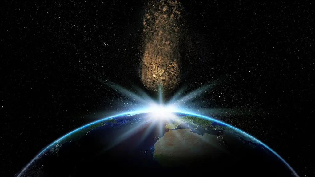 This illustration shows that an asteroid of a sufficiently large size would be capable of causing the destruction of most life on Earth, including the likely extinction of humans. (Credits: kjpargeter/Freepik)