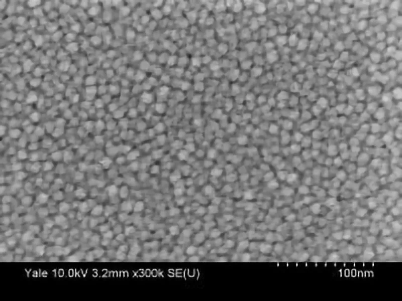 Magnetic grains on a hard drive that store information in the form of 0 and 1. When a group of these grains have the same magnetic direction, it forms a bit. (Credits: Yale University)