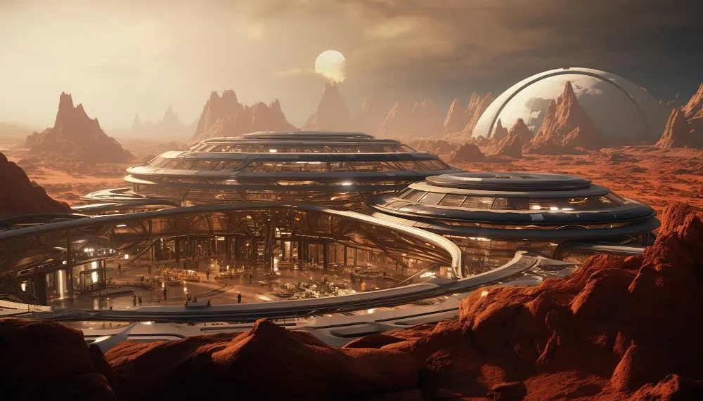 An illustration of what a human colony on Mars might look like. (Credits: thetrimhub/Freepik)