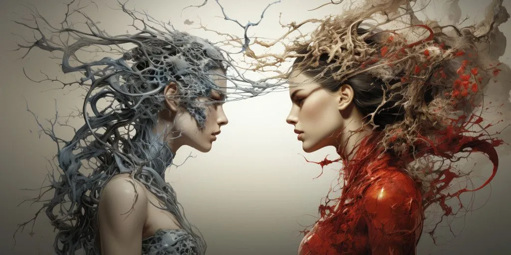 The subtypes of the disorder are folie imposée, folie simultanée, folie communiquée, and folie induite (Credits: Midjourney)
