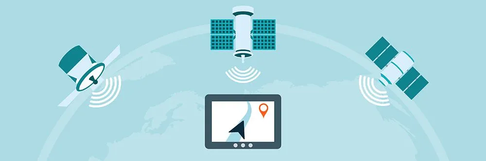 The signals from three satellites can be used to precisely point to where we are on the Earth’s surface. (Credits: Macrovector/Freepik)