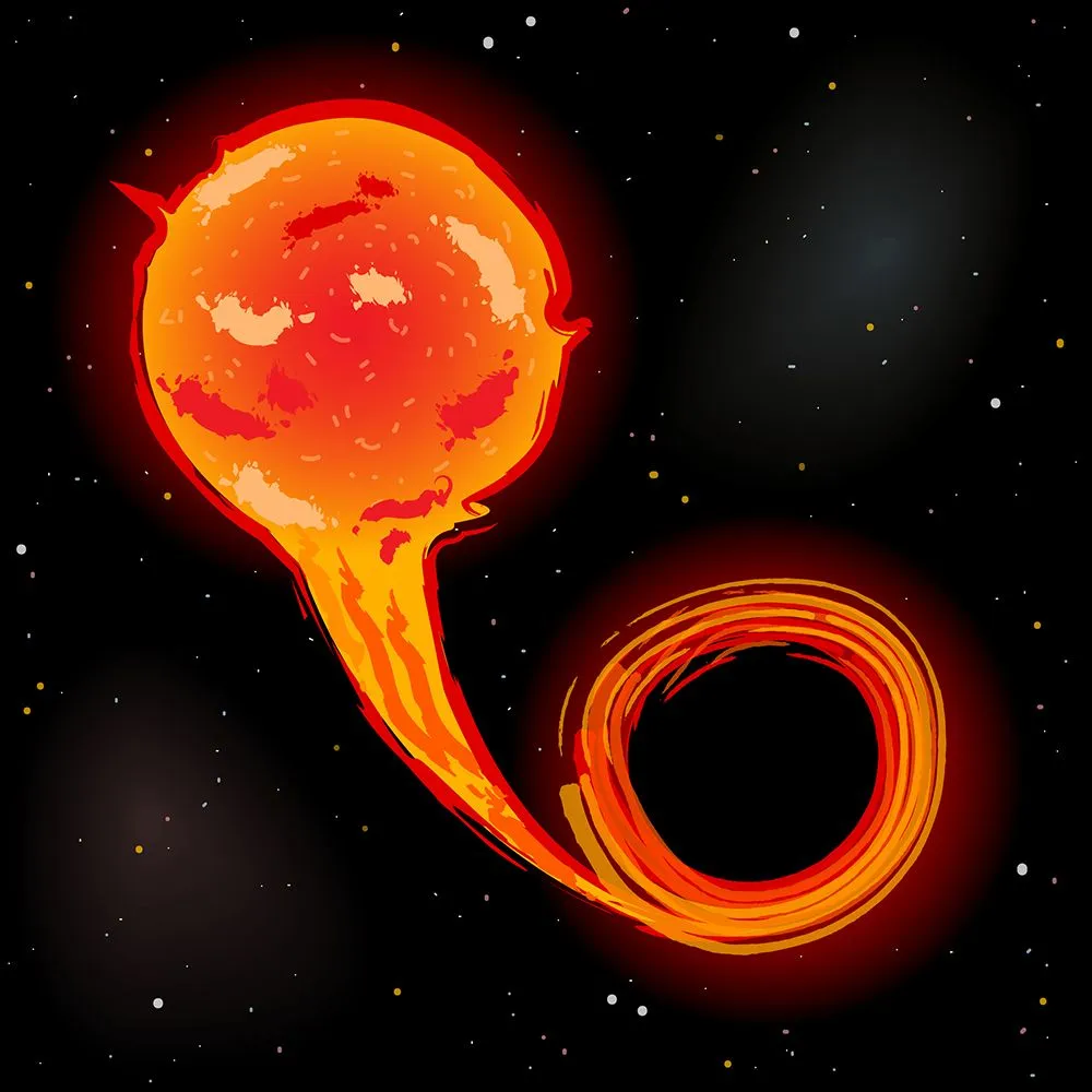 Black hole accreting matter from a nearby star (Credits: Blue bee/Shutterstock)
