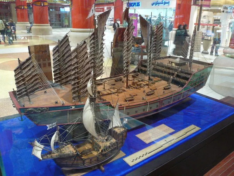 A comparison of Zheng He’s fleet to that of Columbus’ shows exactly how powerful the Chinese were. (Credits: Lars Plougmann/Flickr)