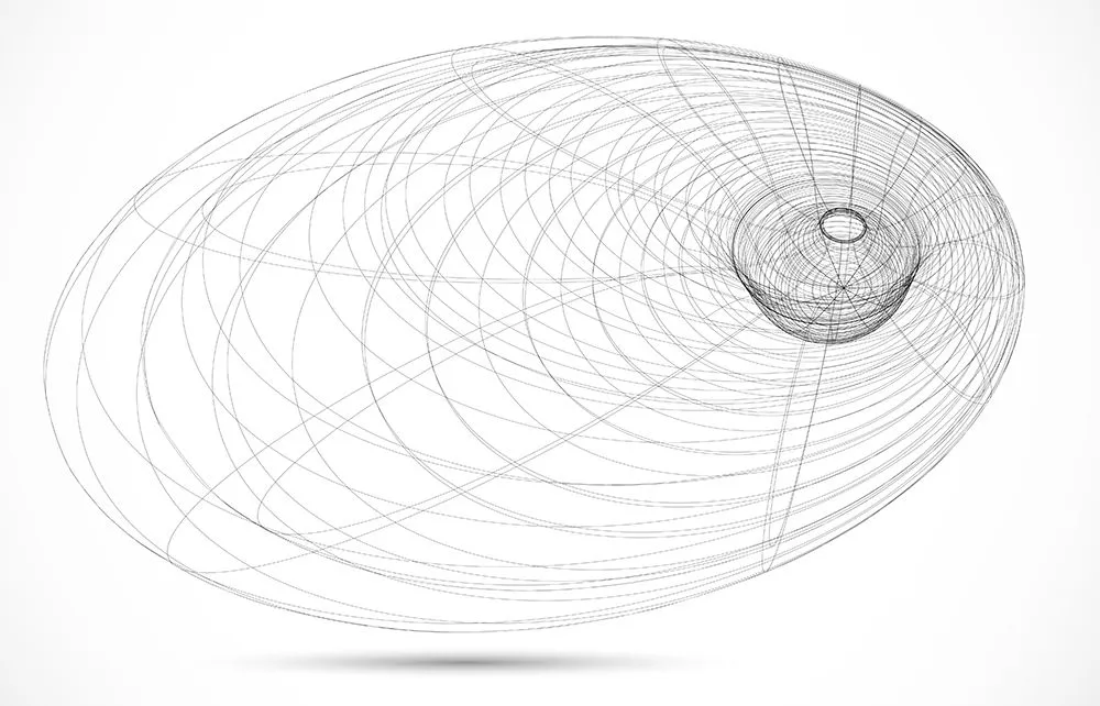 Artistic representation of a Black hole’s magnetic field lines (Credits: fox_industry/Shutterstock)