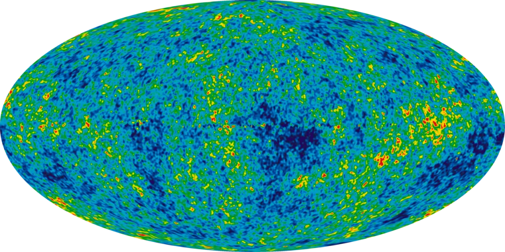 Nine-yearWilkinson Microwave Anisotropy Probe(NASA’s spacecraft) heat map of temperature fluctuations in the cosmic microwave background. (Credits: NASA/WMAP Science Team/Wikimedia Commons)