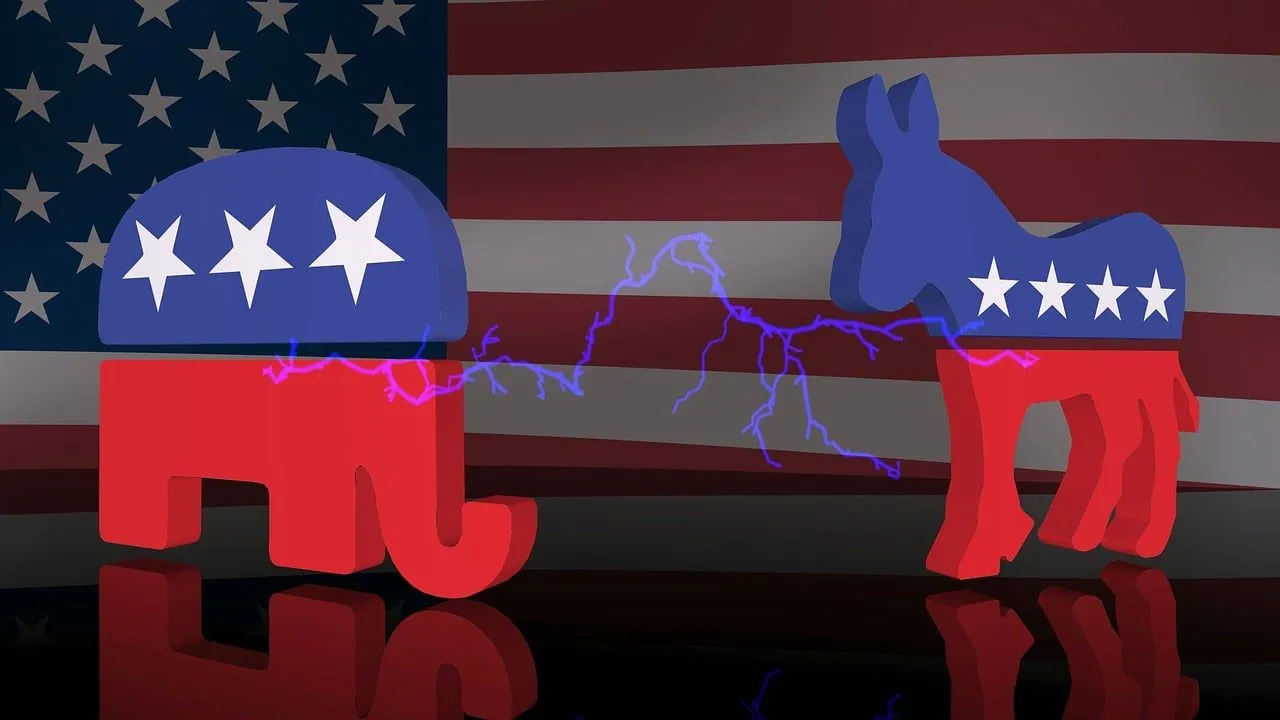 Some of the contemporary differentiation comes from the bipartisan US political system, where the Democrats contest against the Republicans, although that is a liberal-conservative divide. (Credits: Image by Larisa from Pixabay)